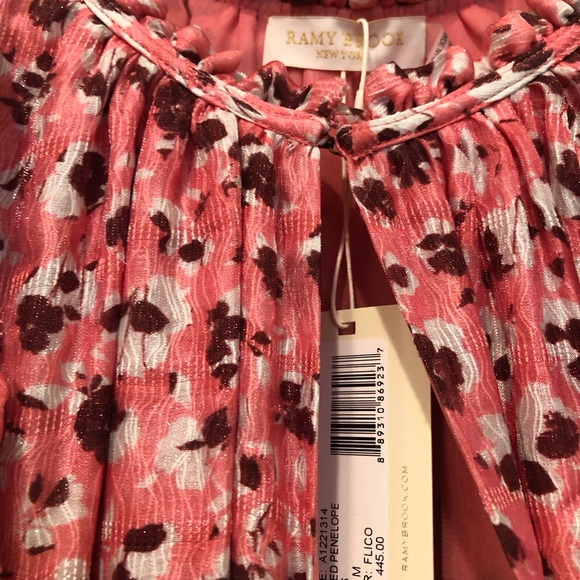 Ramy Brook Penelope Ruffle Dress Pink Floral size Medium - Picture 9 of 12